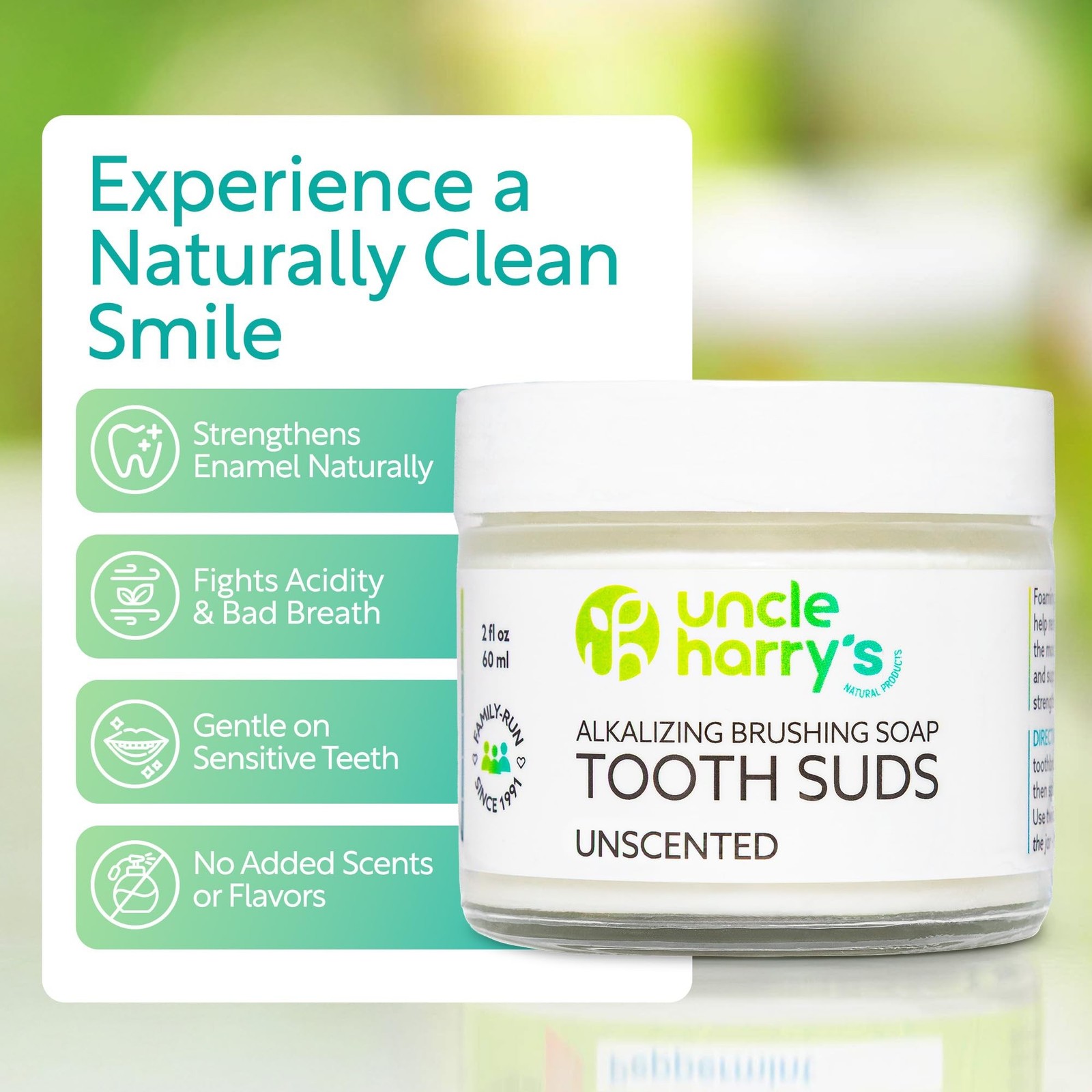 Uncle Harry’s Non-Abrasive Unscented Brushing Soap Tooth Suds | Natural Remin…