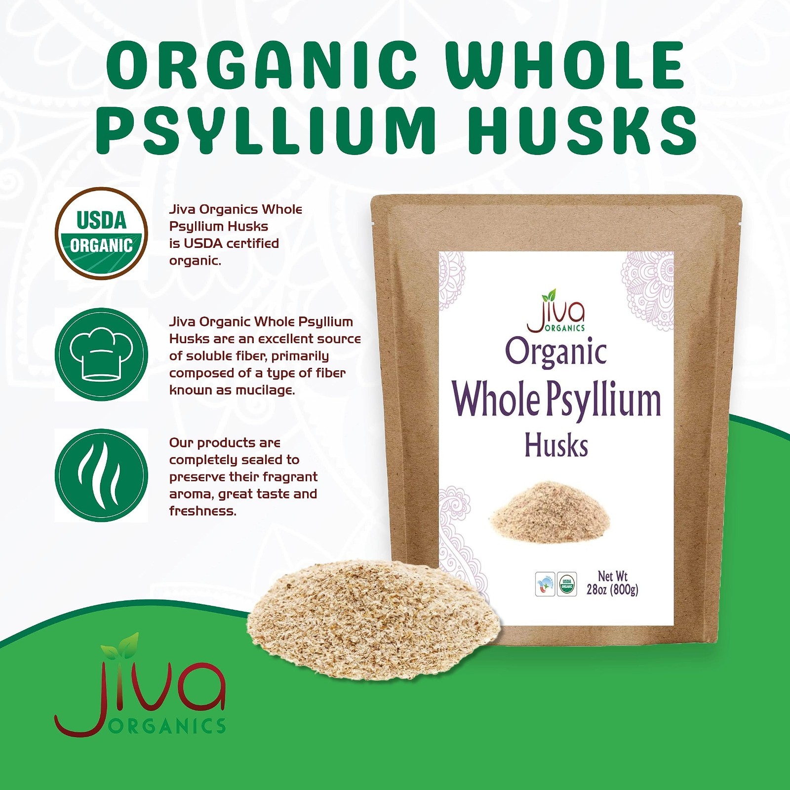 Whole Psyllium Husk 1.75 LB – Non-GMO, Unflavored, Keto Friendly, Soluble Fiber