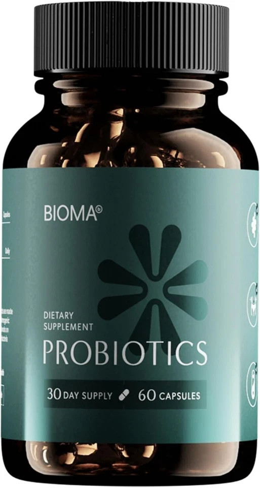 1 Pack BIOMA Probiotics Digestive Health Gut Support for Men & Women 60 Capsules