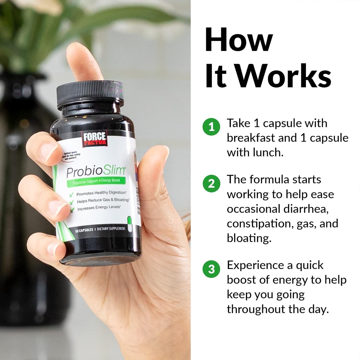 Force Factor ProbioSlim Probiotic Supplement, 120 Capsules (Twin Pack)