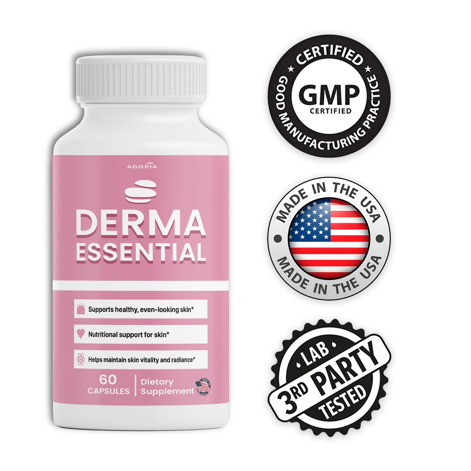 ( 6 Pack ) Derma Essential Capsules Premium Derma Essential for Skin Clarity