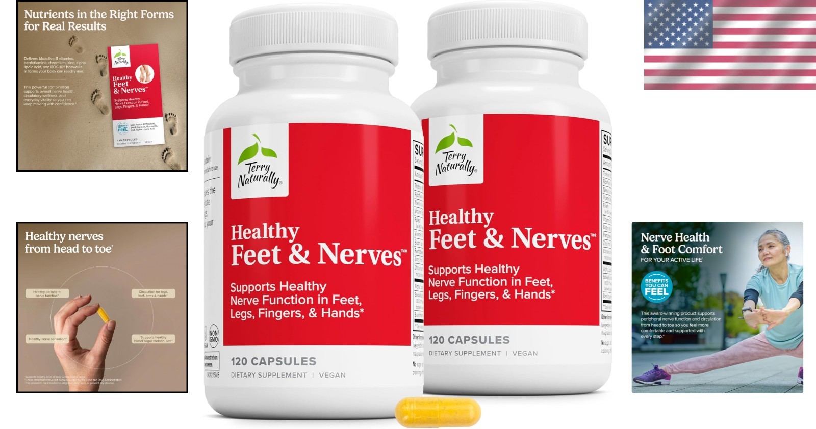 Dual-Packed Nerve Function Supplement: 240 Count Boswellia & Vitamin B6 Capsules