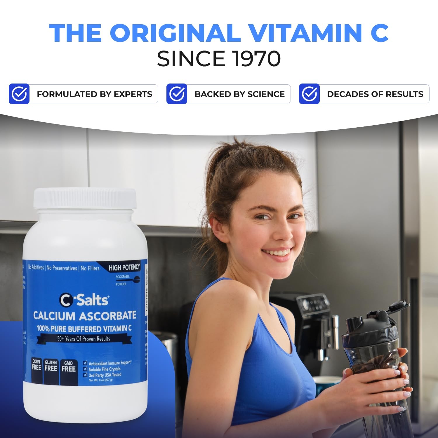 C-Salts Pure Calcium Ascorbate Vitamin C Powder – 8 Ounce (Pack of 1)