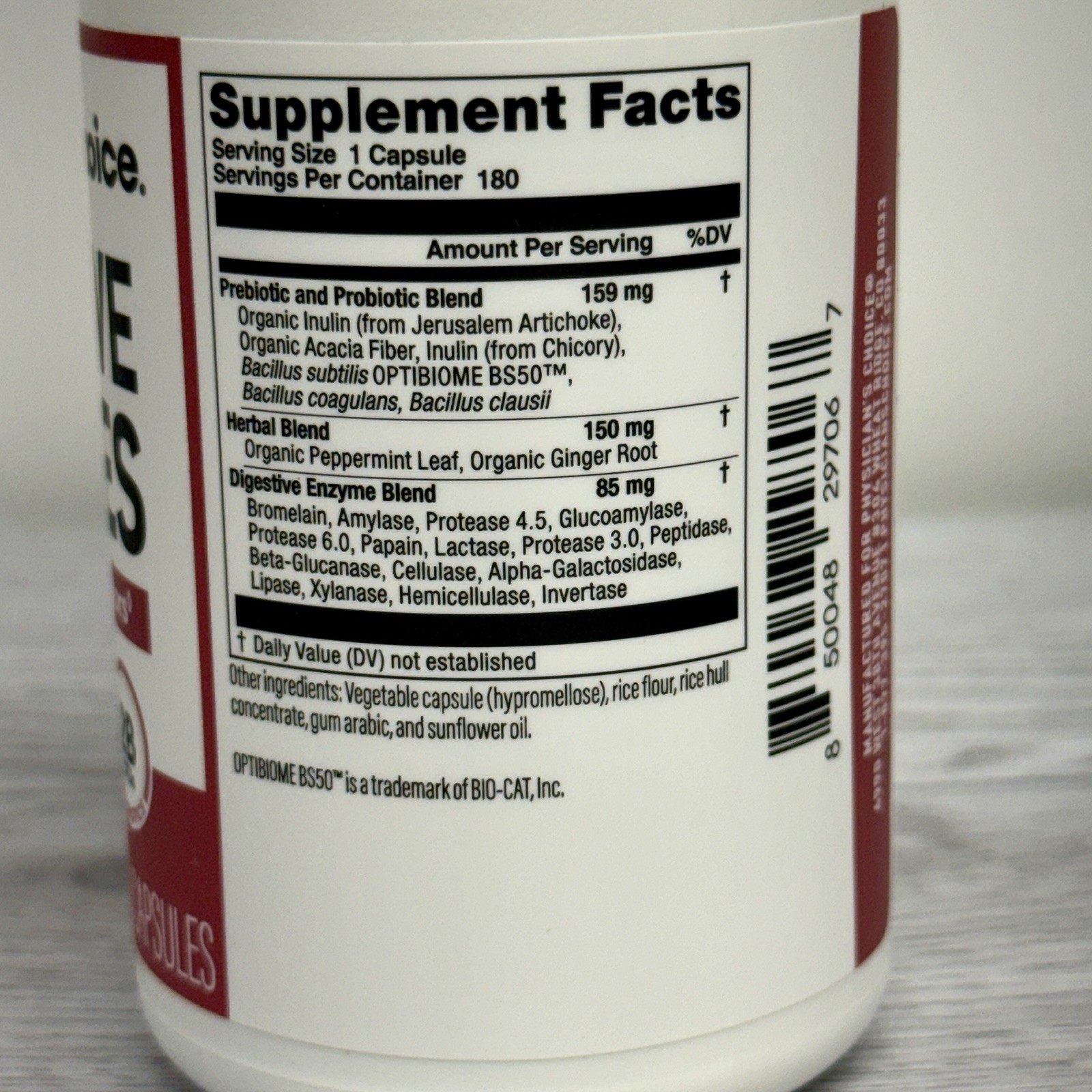 Physician’s Choice Digestive Enzymes Multi Enzymes & Organic Prebiotics 180 CT