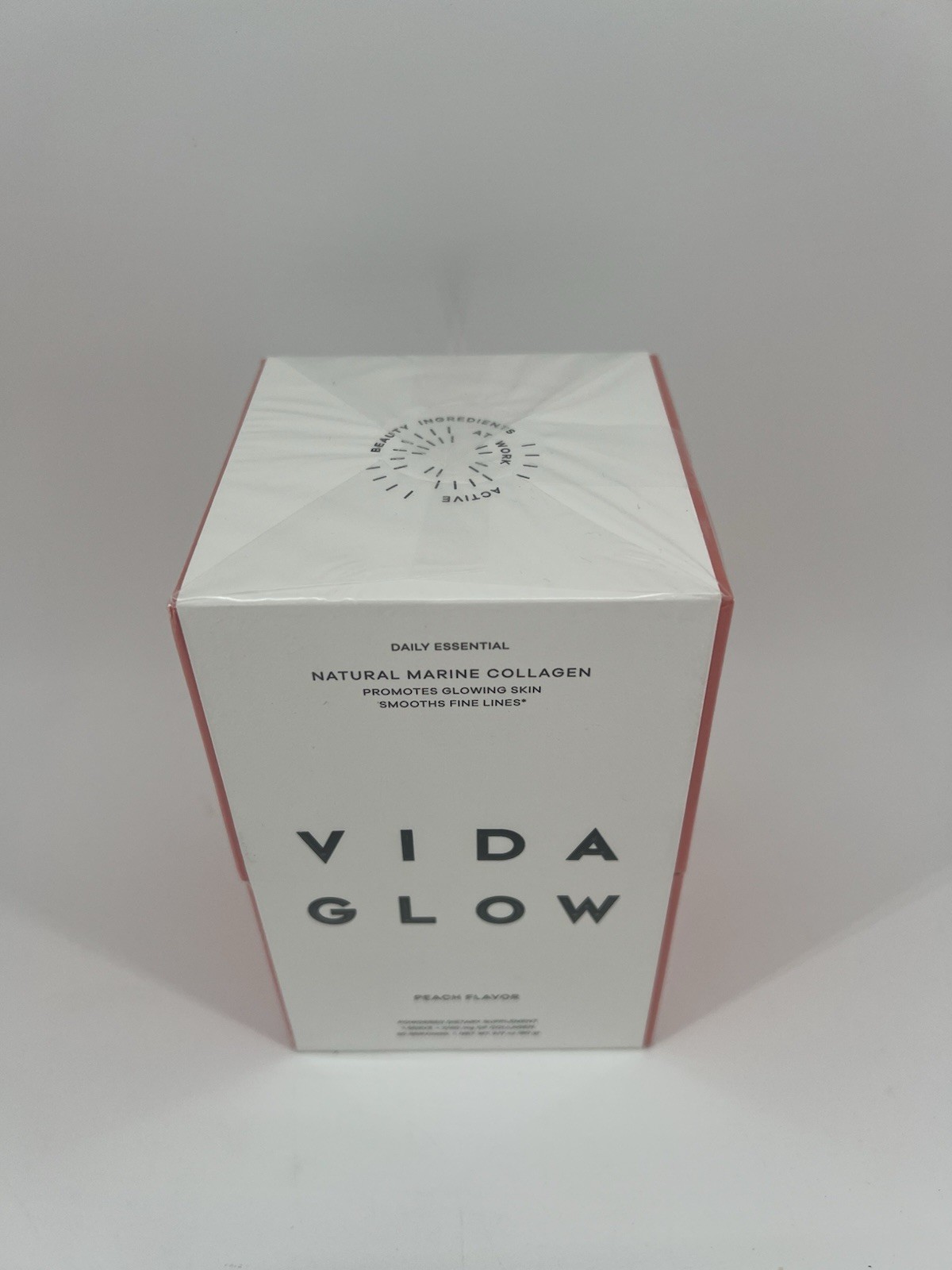 Vida Glow Natural Marine Collagen Peach 30 servings NIB Sealed EXP 8/27
