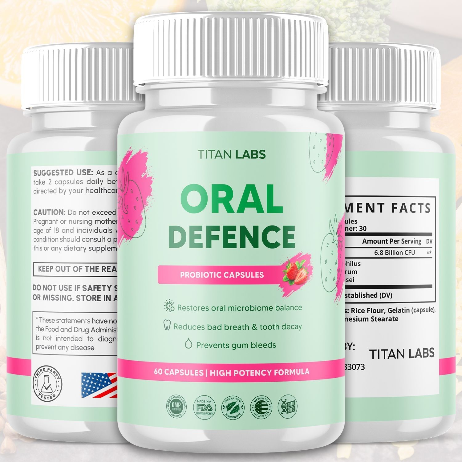 (1 Pack) Oral Defence Advanced Probiotic For Healthy Teeth & Gums 60 Capsules