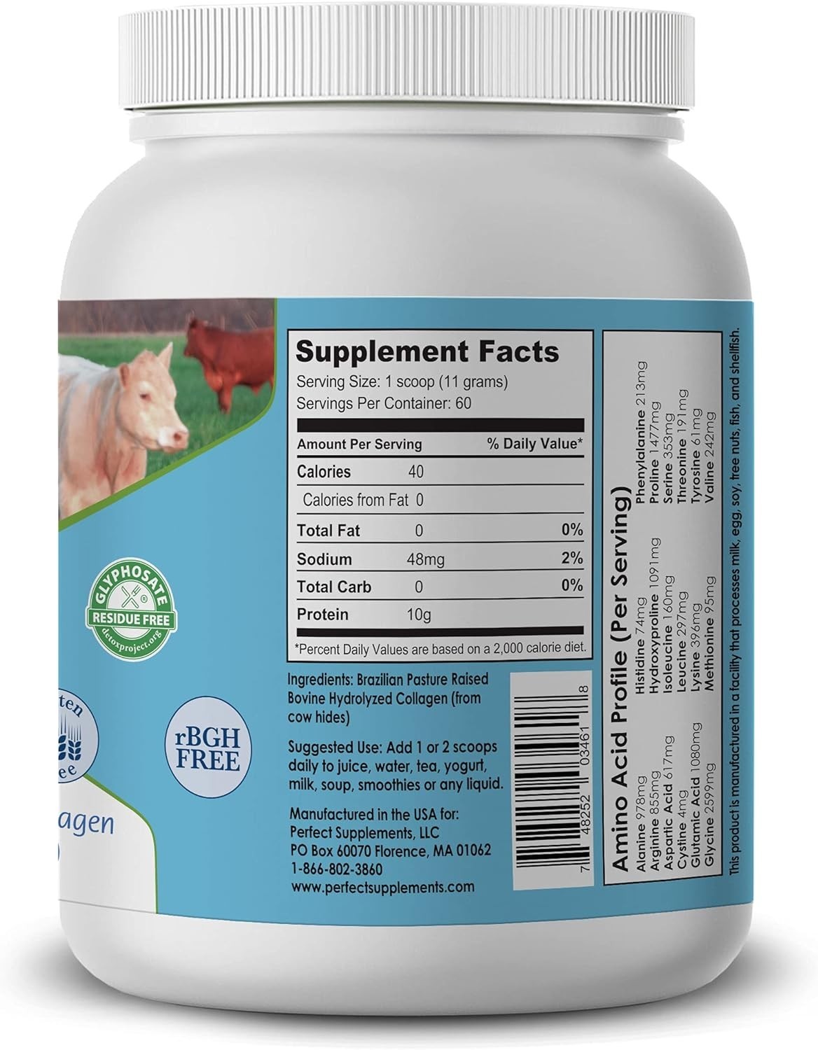 Perfect Supplements Hydrolyzed Collagen Peptides Powder – 660 grams