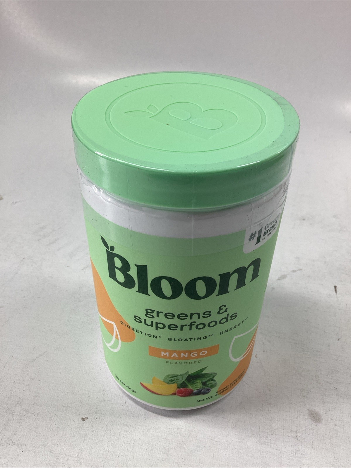 Bloom Nutrition Greens & Superfoods Powder Mango Flavor 25 Servings Exp 01/2027
