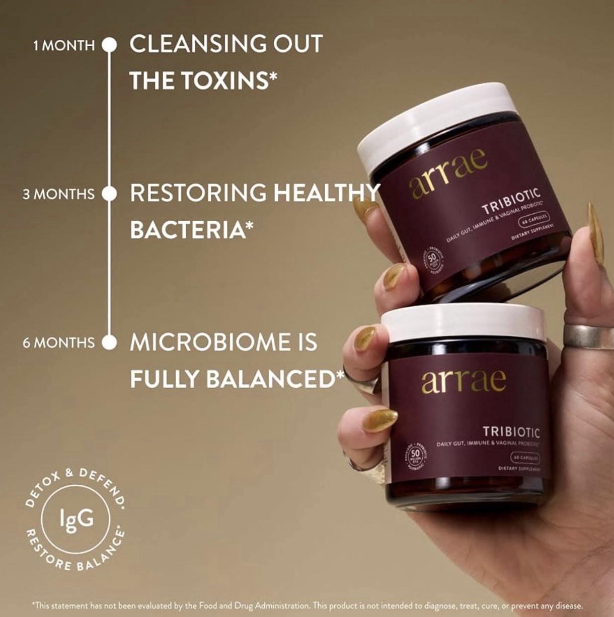 Arrae Tribiotic Probiotics for Women Support for Vaginal pH Balance Exp 09/26