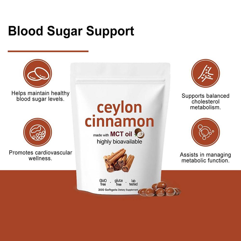 2PACK 7200Mg Equivalent |300Softgels with MCT Oil|HighlyBioavail Ceylon Cinnamon