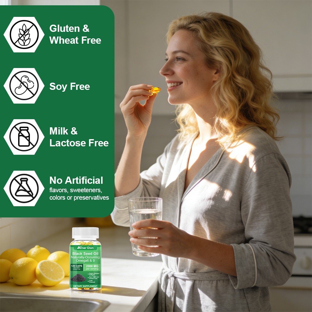 Black Seed Oil 2000mg | 120 Softgel Capsules | Nigella Sativa | Non-GMO, Vegan