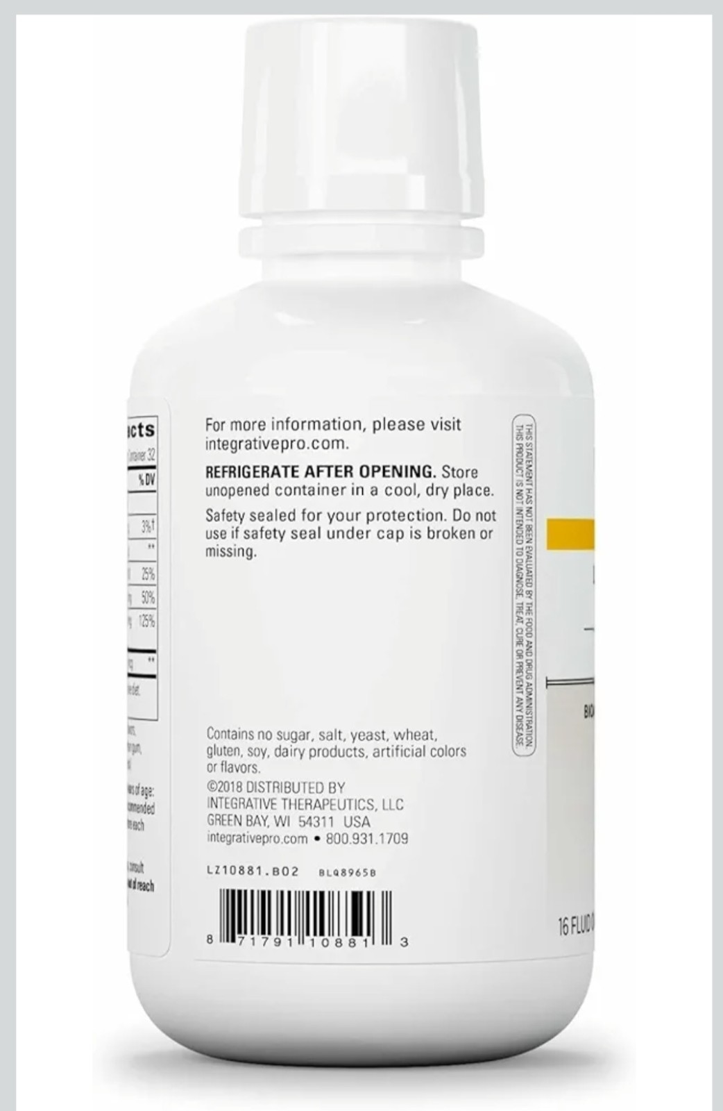 Integrative Therapeutics Liquid Calcium Magnesium Bone Health D3 Exp 8/2027