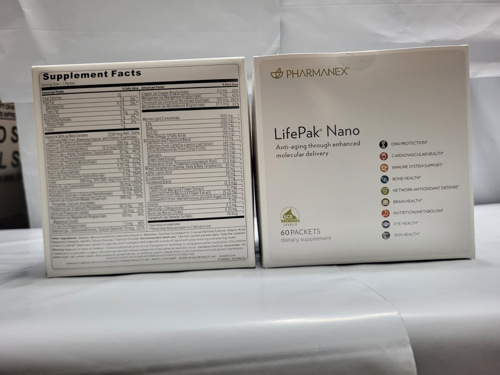 2-Packs Nu Skin NuSkin Pharmanex Lifepak Nano 60 packets Exp: 12/2027