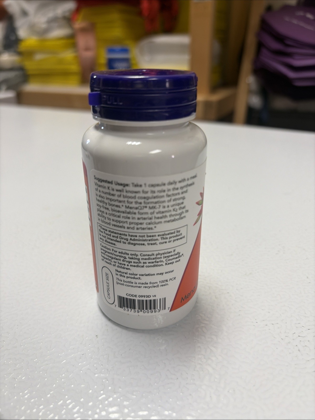 NOW Foods Supplements, MK-7 Vitamin K-2 100 mcg, Cardiovascular Support 03/2028