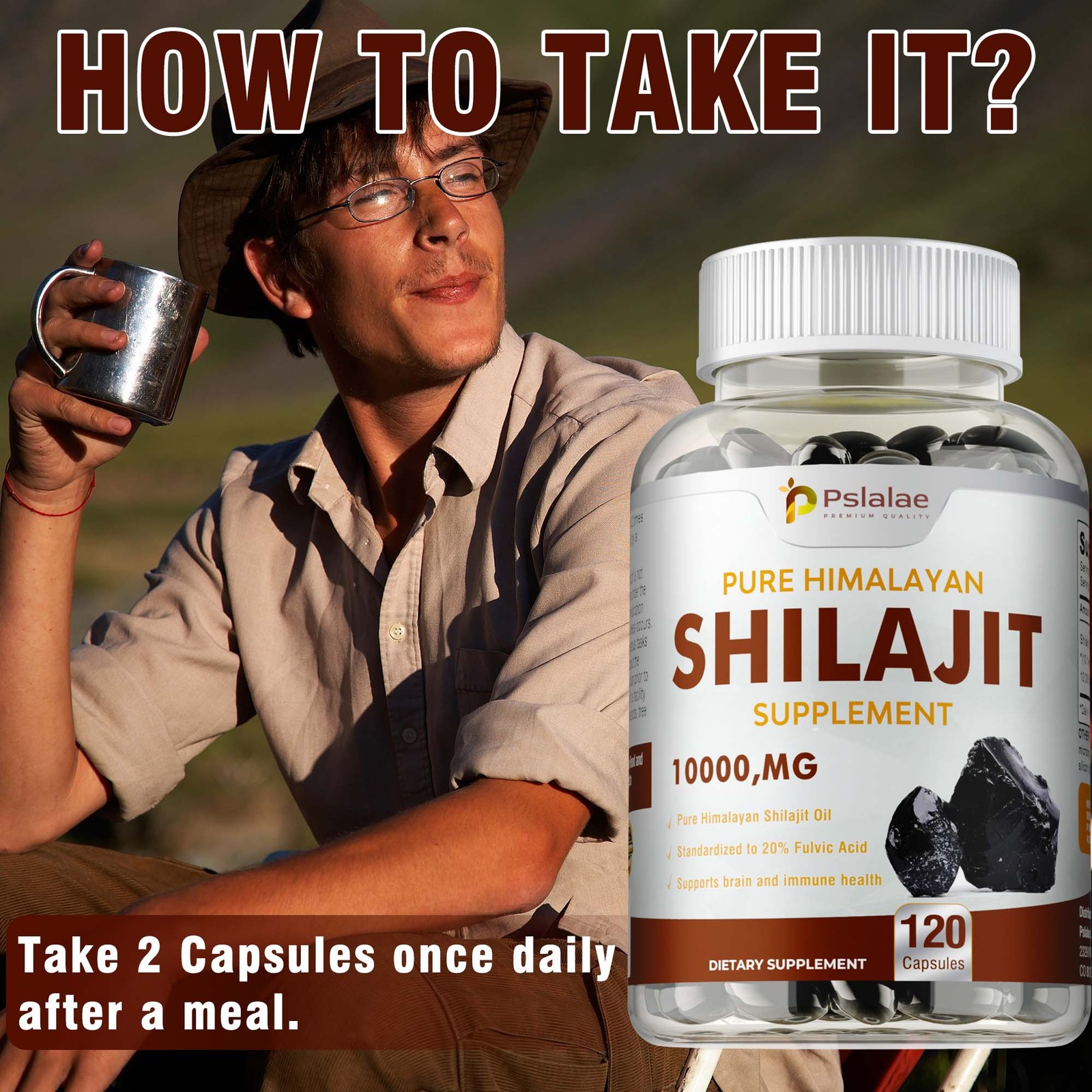 Pure Himalayan Shilajit 10000mg – Fulvic Acid – Stamina, Strength, Performance