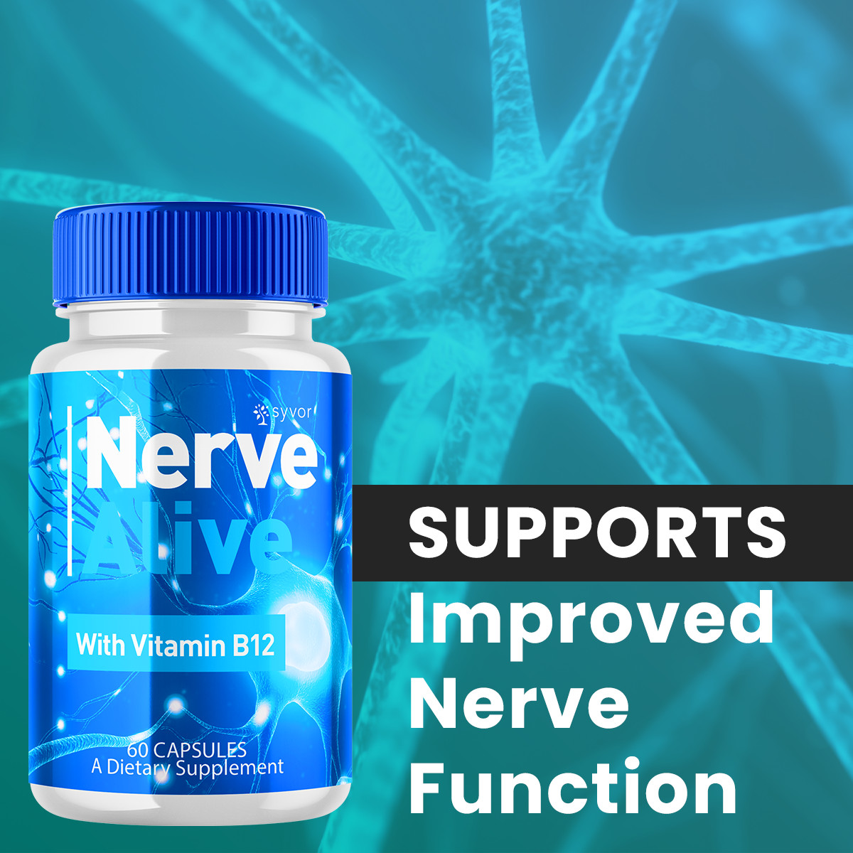 Nerve Alive Advanced Nerve Support Formula Max Strength Vitamin 60 Capsules