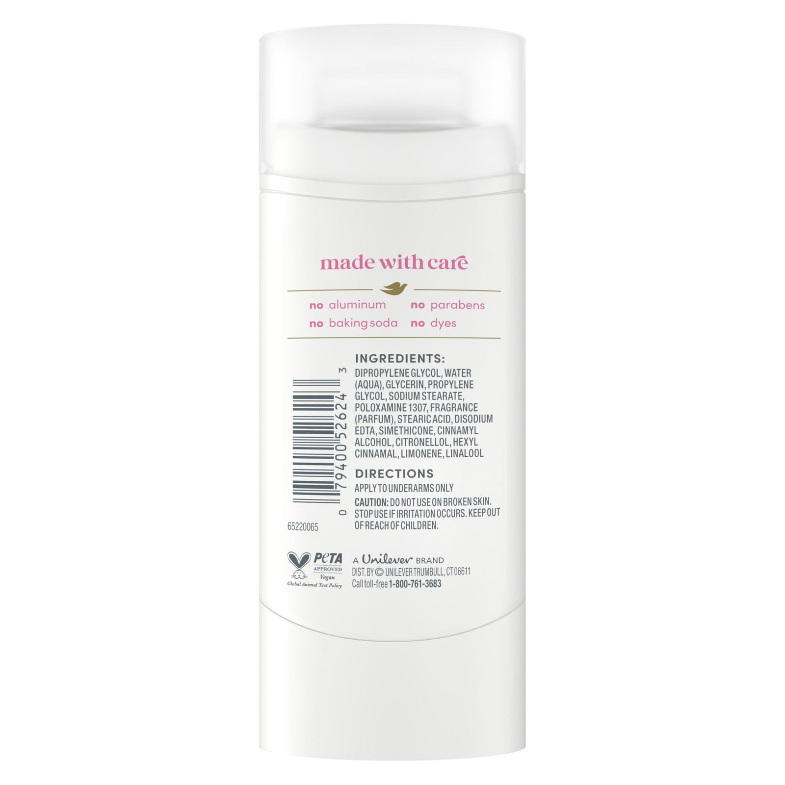 Dove Deodorant Stick Rose Mist for 72 Hour Odor 2.4 Ounce (Pack of 1), Pink