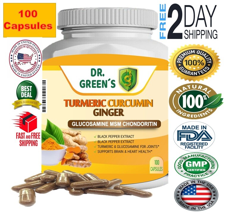 Ginger Turmeric Curcumin Tumeric with Black Pepper 100 caps