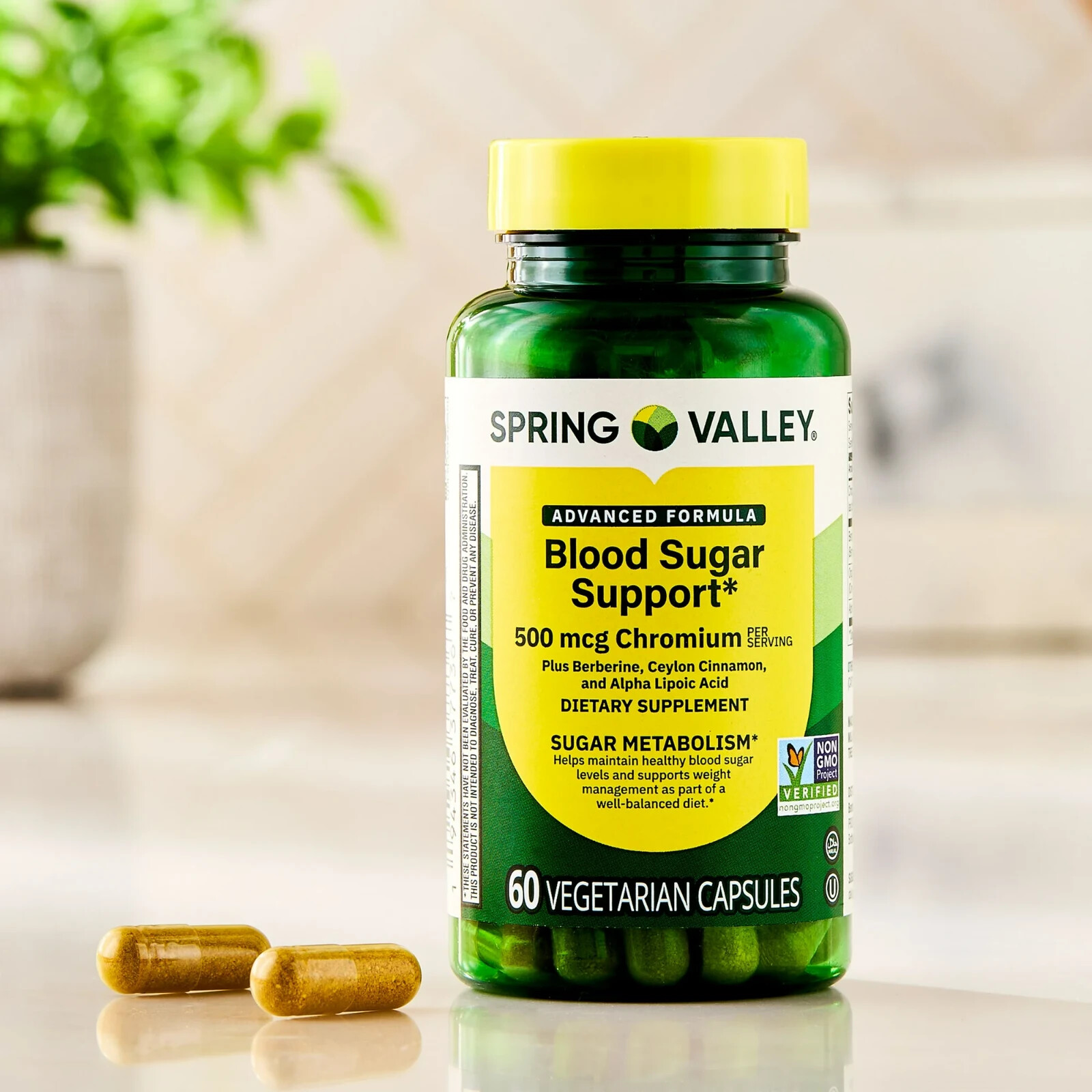 Spring Valley Advanced Blood Sugar, 500mg Chromium, 60 Vegetarian Capsules