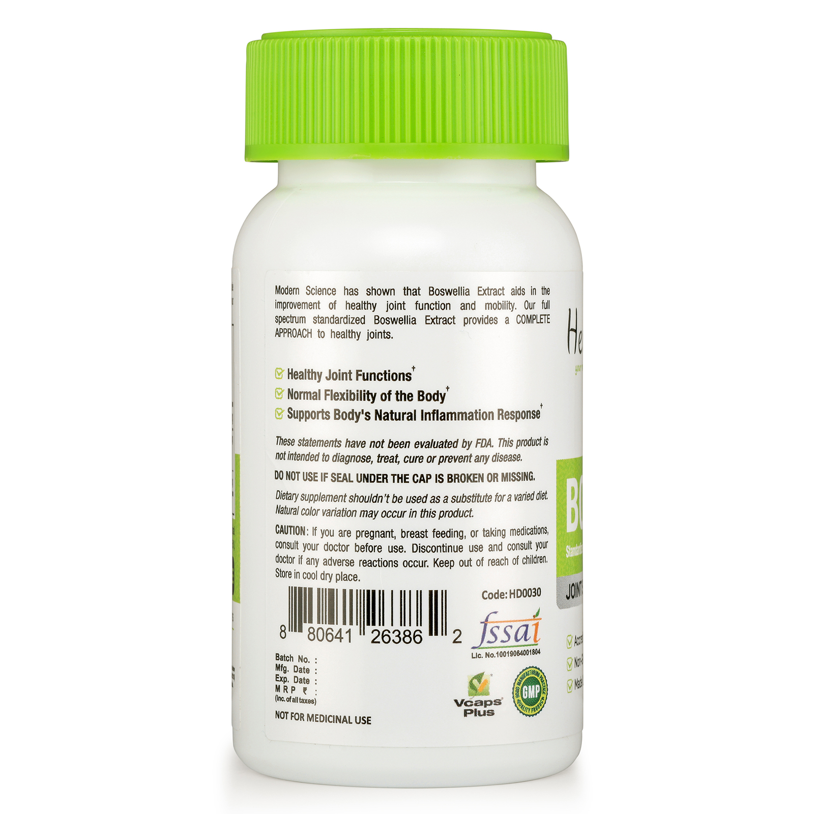 Boswellia Serrata Extract Capsules 75% Boswellic Acids Joint Support 300mg