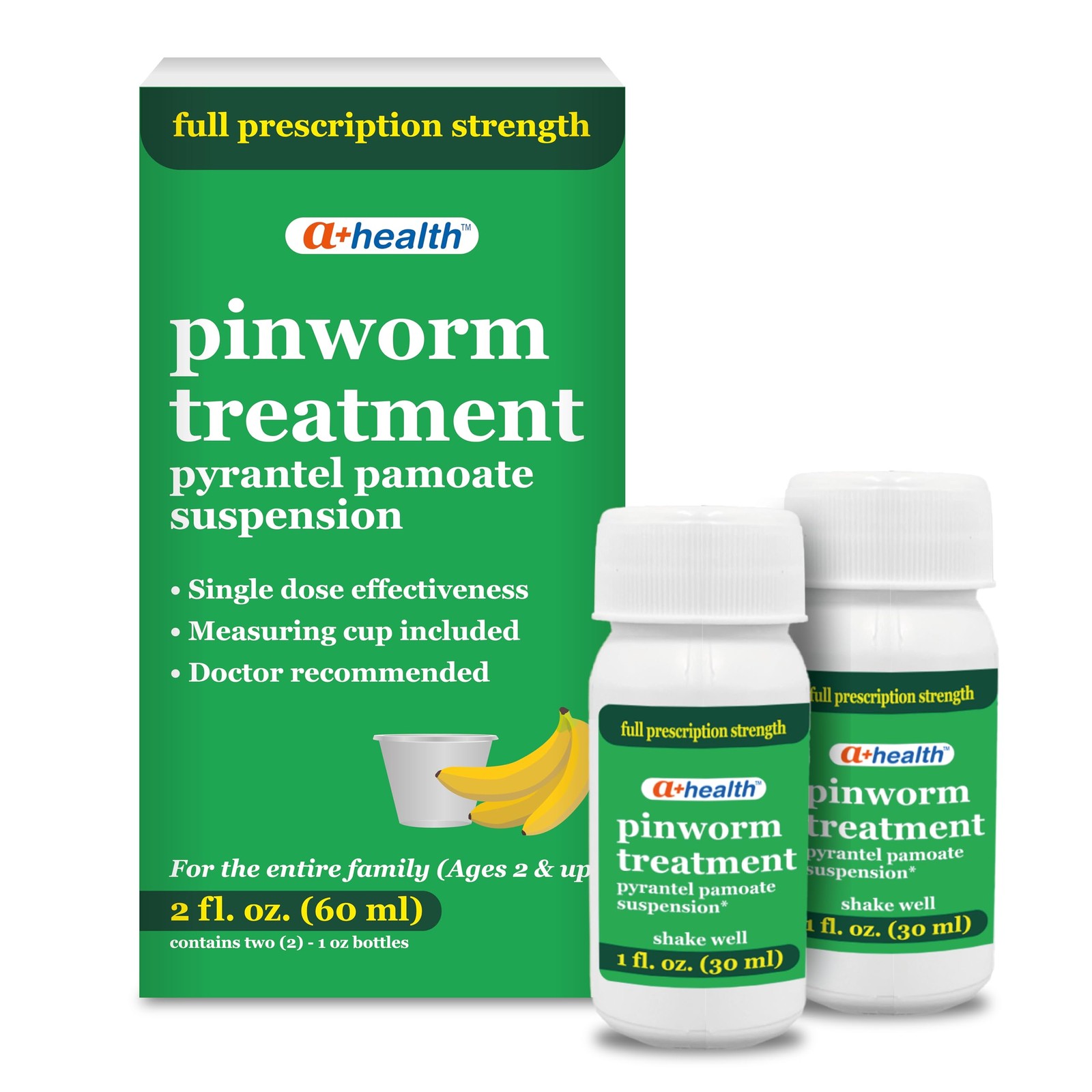 Pinworm Treatment Pyrantel Pamoate Oral Suspension, Family Pack, for Adults a…