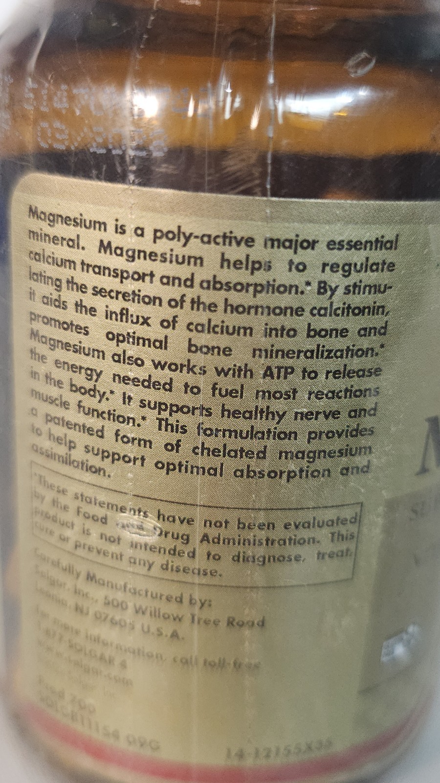 Solgar Chelated Magnesium, 100 Tablets Exp: 03/2028
