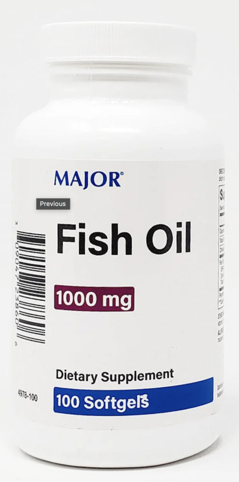 Rugby High Potency Fish oil Omega 1000mg -100 Softgels EXP:08/2026
