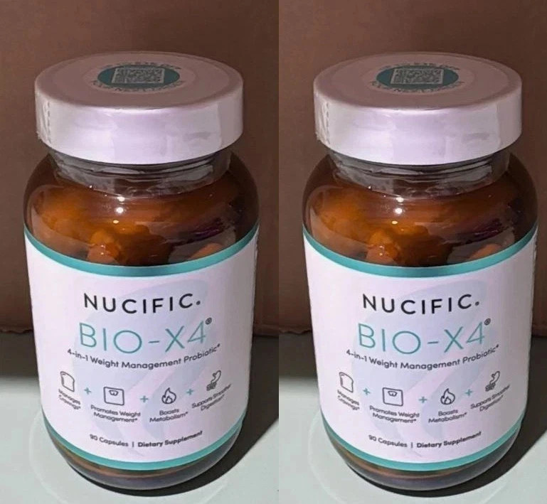 2 PACK Nucific BIO-X4 – 4 in One Probiotic Digestive Weight Support 90 Capsule