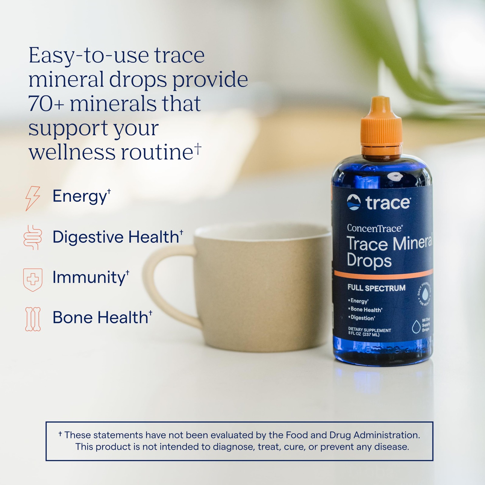 Trace Mineral Drops 8 fl oz Liquid 8 Ounce (Pack of 1), Color.value