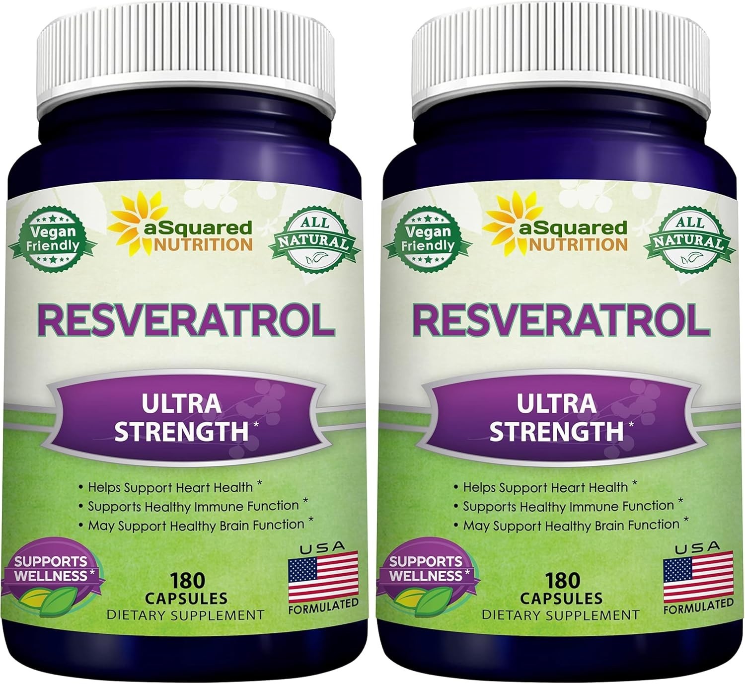 100% Natural Resveratrol – 1000mg Per Serving Max Strength 180 Capsules Antio…