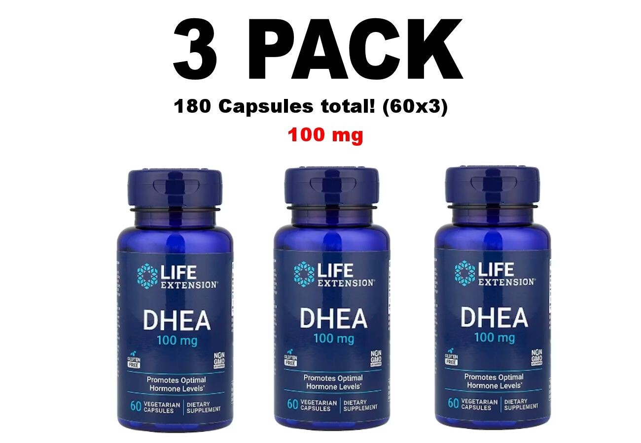 Life Extension 100mg, 3 PACK Vegetarian Capsules – 60 Count x 3 (180 total!)