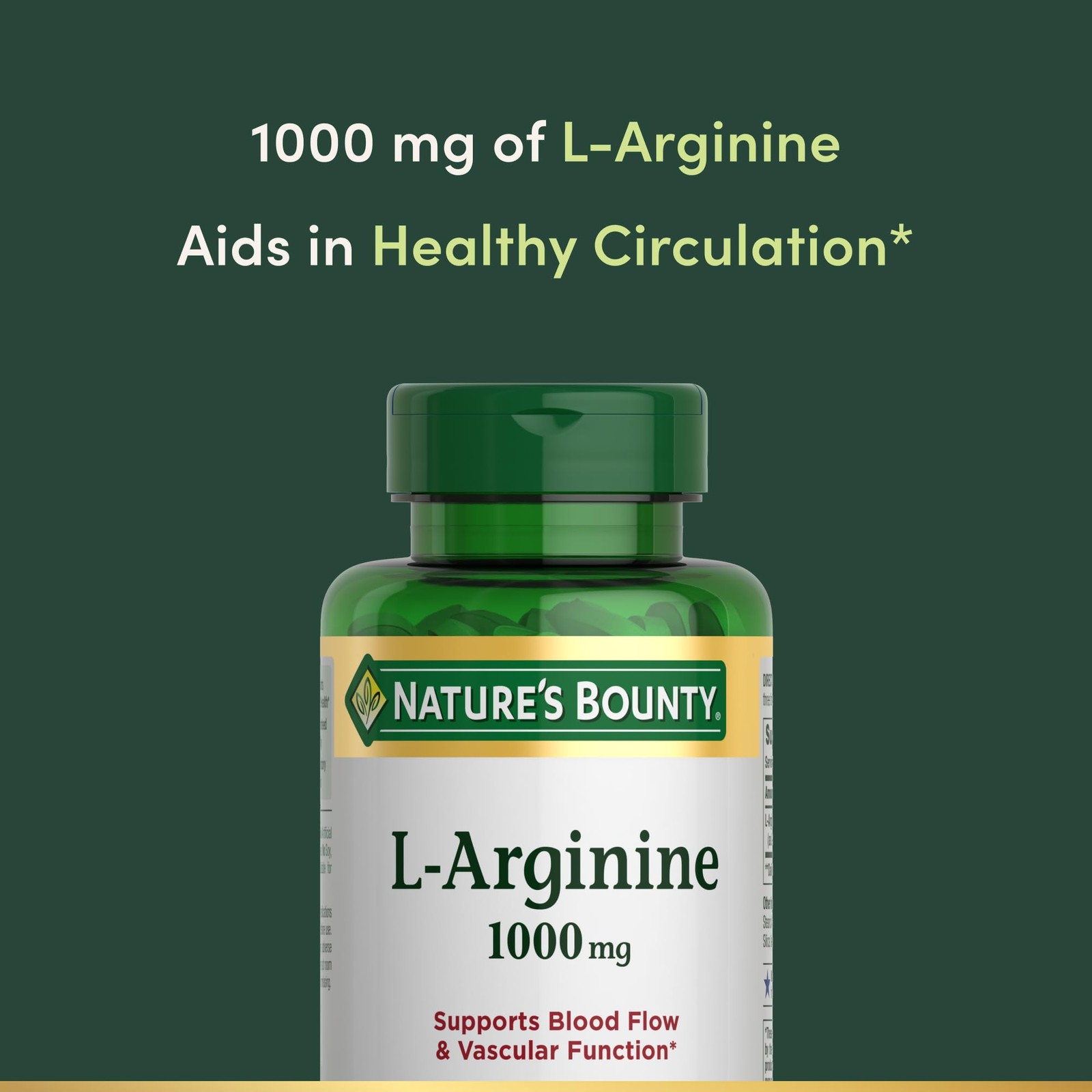 Nature’s Bounty L-Arginine 1000mg for Supporting 50 Count (Pack of 1), N/a