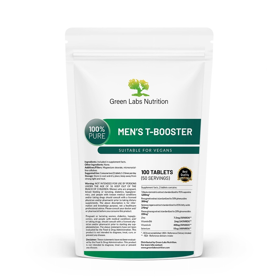Men’s T-Booster | Vegan | Tribulus, Saw Palmetto, Maca, Ginseng, Zinc, Fenugreek