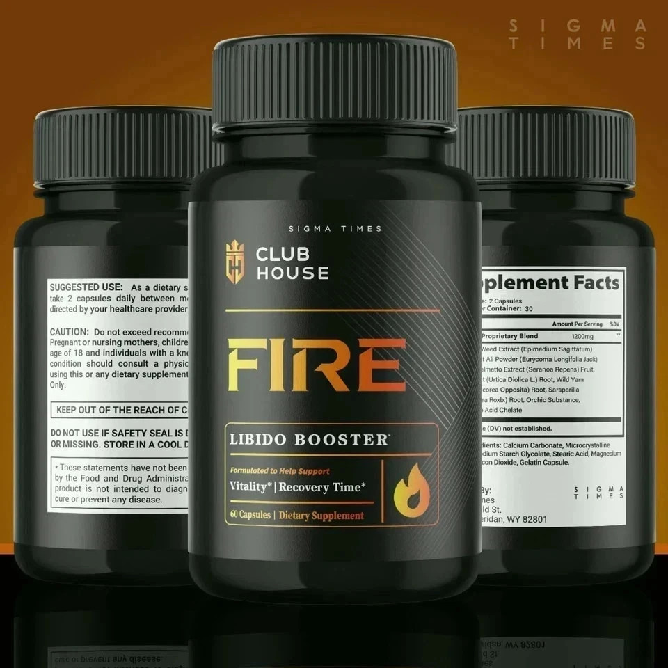 Clubhouse Fire Male Supplement for Advanced Stamina & Virility 60ct | Pack of 3