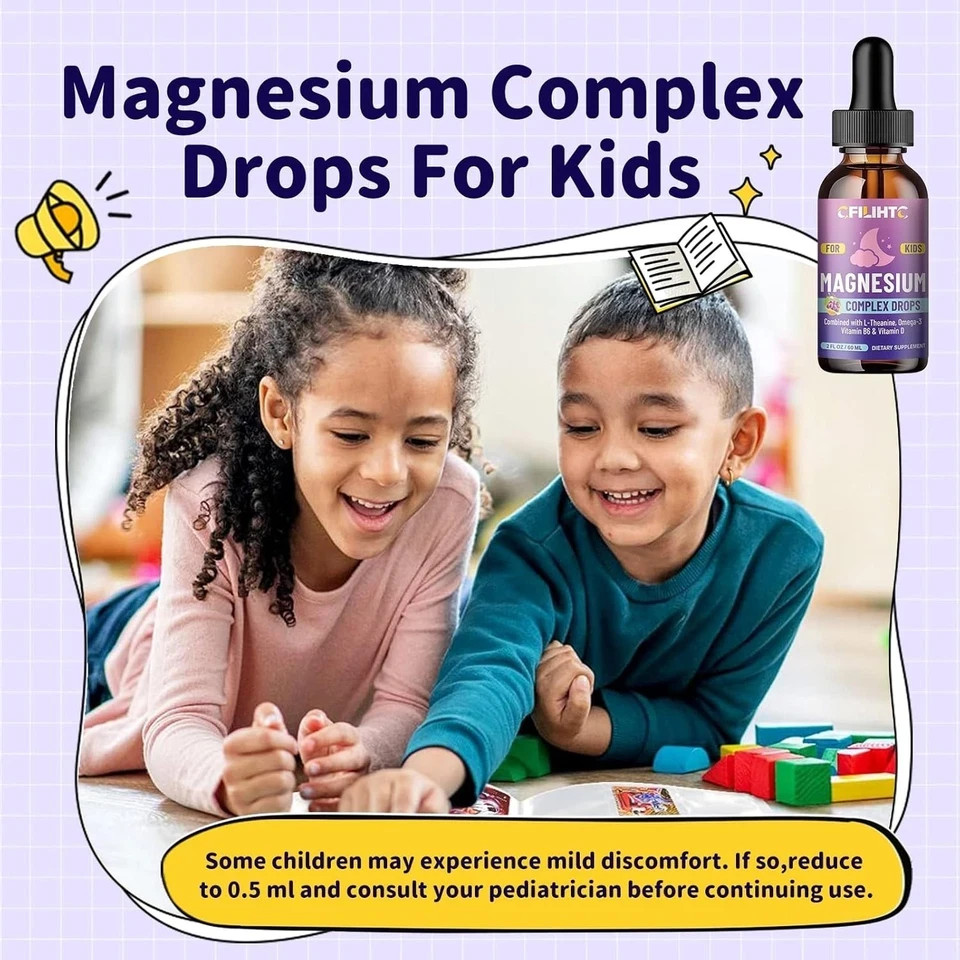 Kids Magnesium Liquid Drops-Magnesium Glycinate Liquid For Kids Supplement