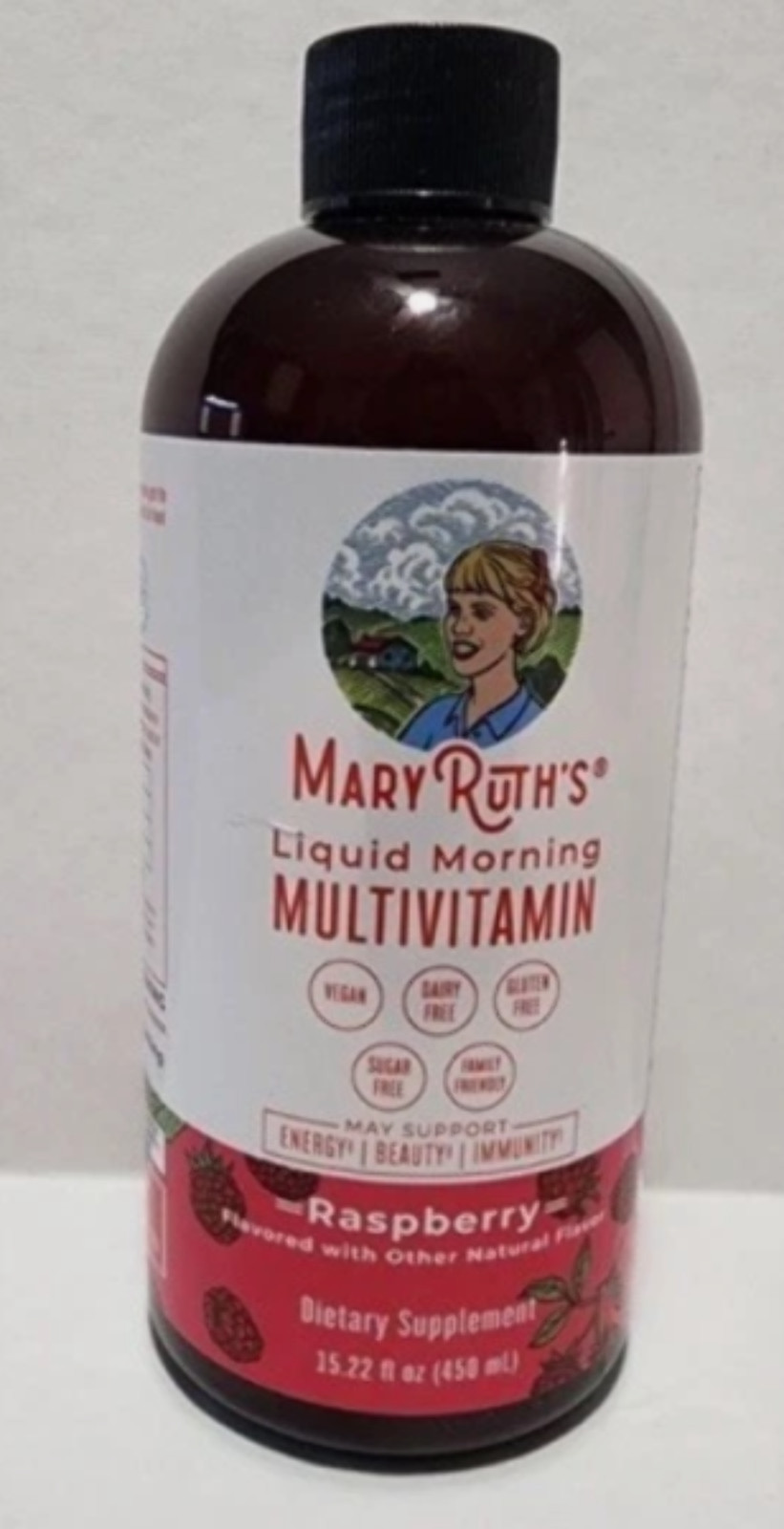 8/26 MaryRuth Liquid Morning Multivitamin Raspberry 15.22 fl oz (450 ml)