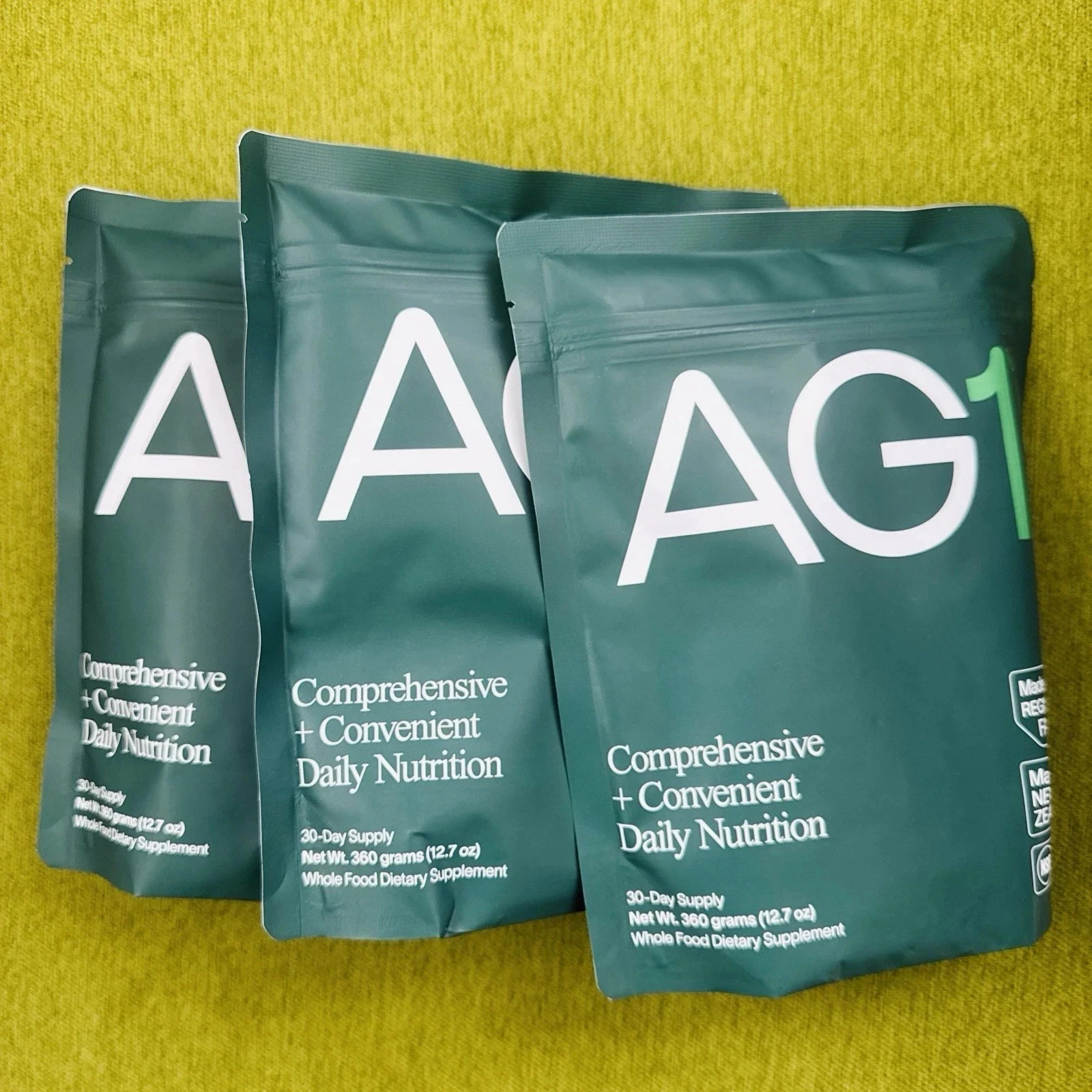 GENUINE AG1 Athletic Greens Pouch 60 (3) Pouch 12.7 10/26 Free Shipping