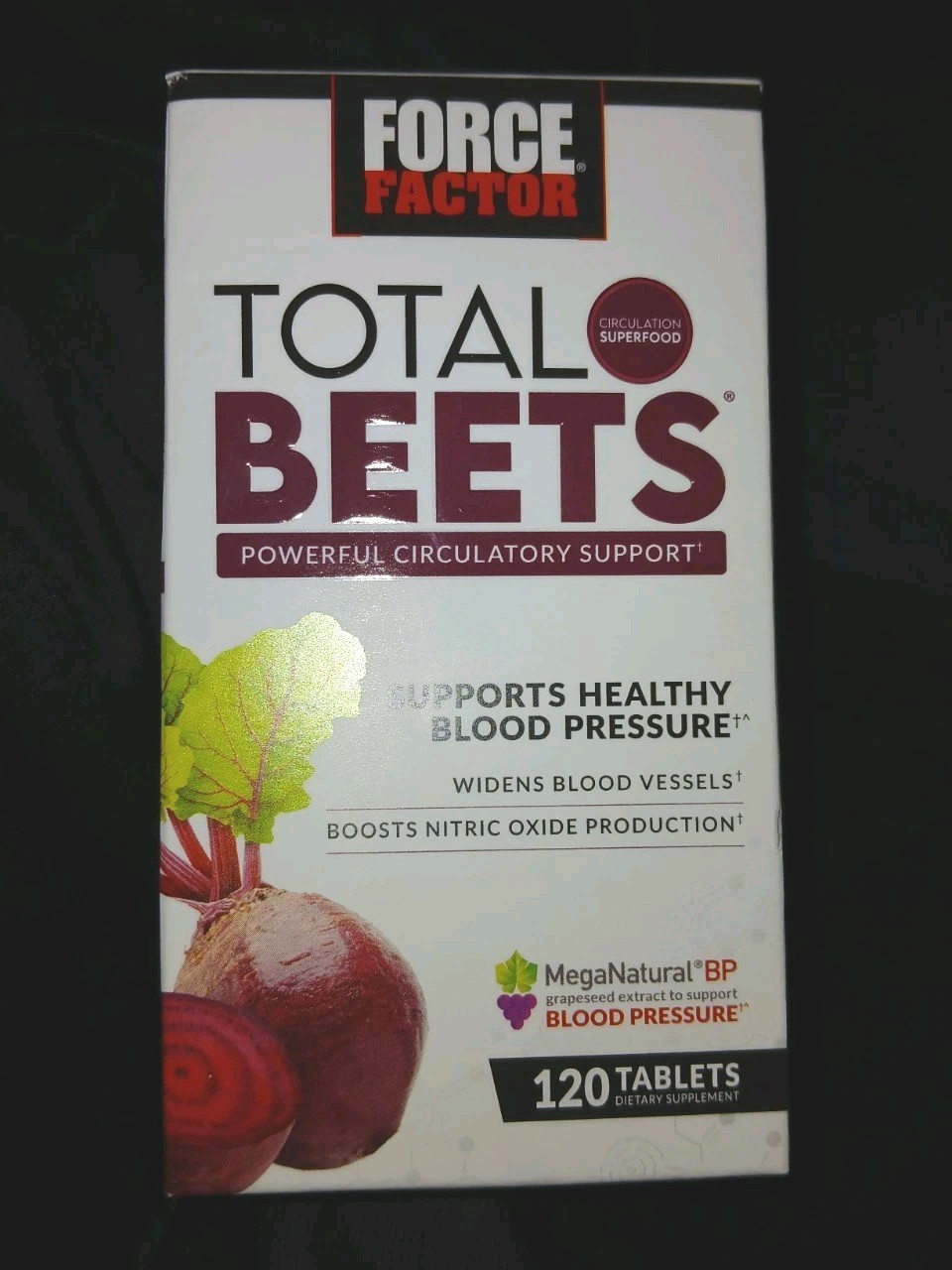 Force Factor Total Beets Blood Pressure Supplement 120 Tabs Exp:1/28 New
