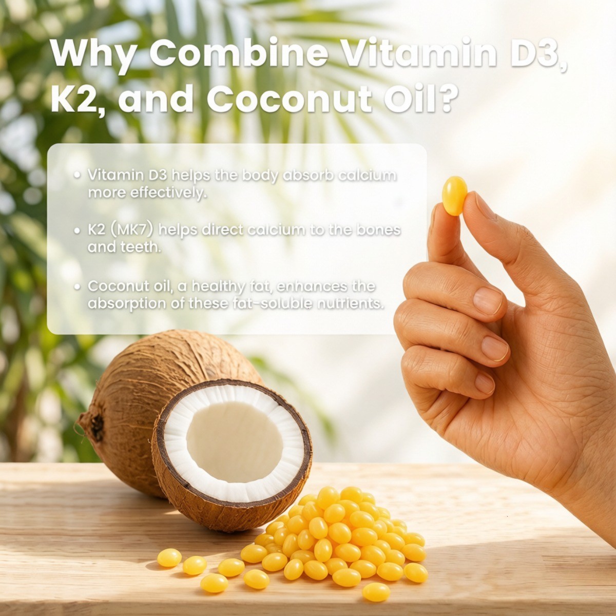 VEV Vitamin D3 K2 10000IU MK7 Coconut Oil Softgels Bone Immune Support 300 ct