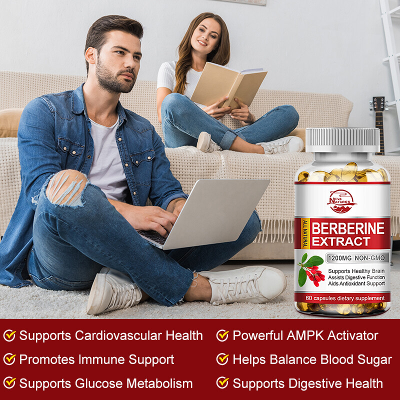 Berberine HCL 1200mg Cholesterol Blood Sugar Health General Wellness 60/120 Pcs