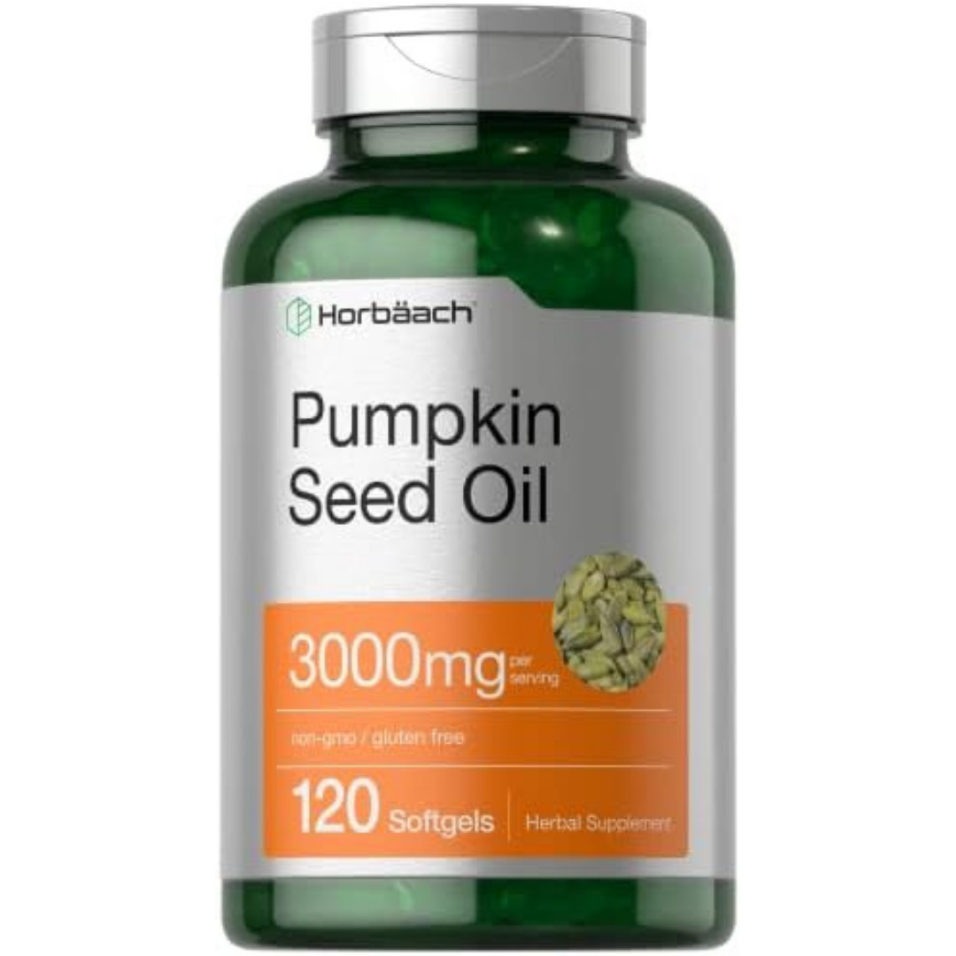 Pumpkin Seed Oil Capsules | 3000mg | 120 Softgels | Cold Pressed | by Horbaach