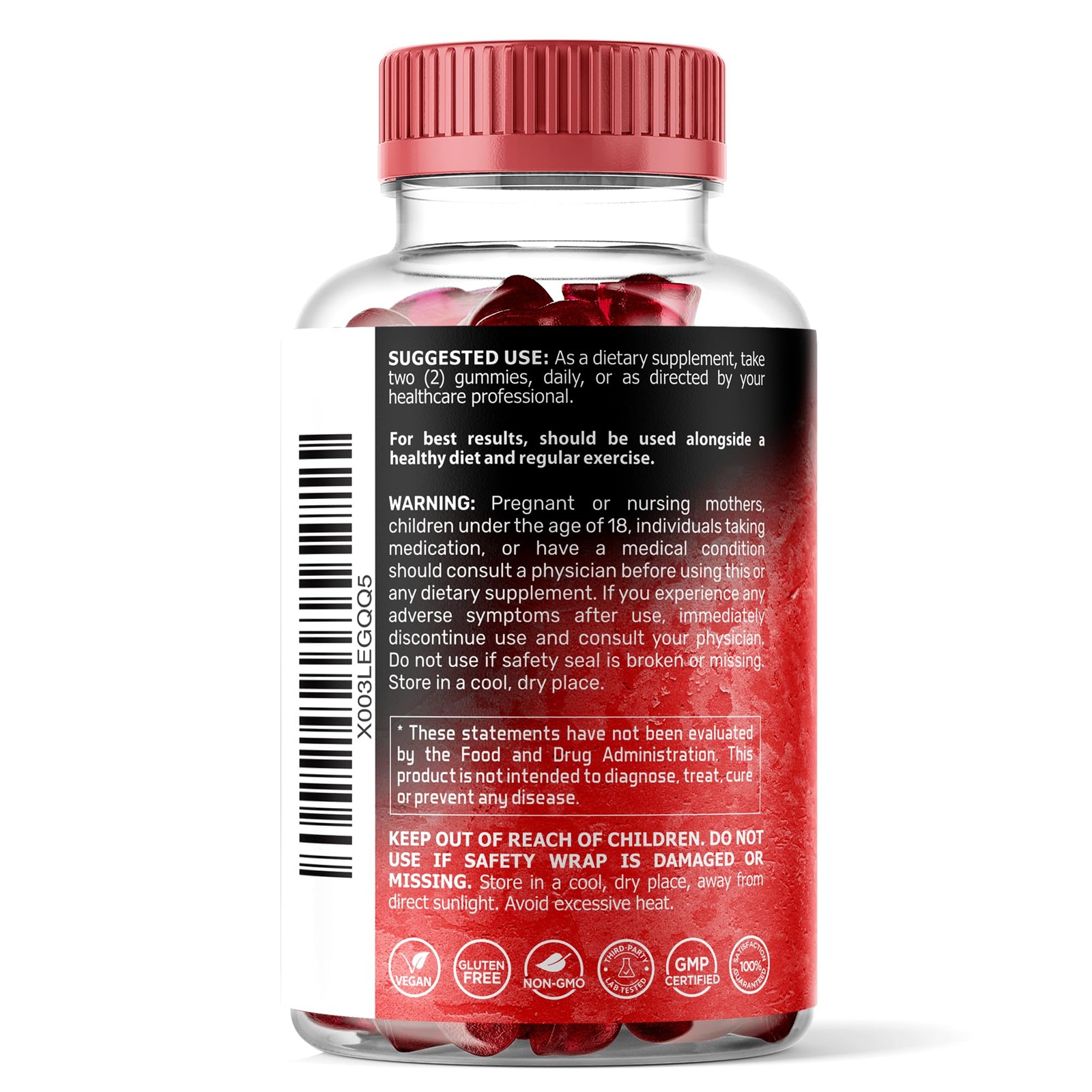Magnesium Glycinate Gummies 1000mg, Heart Calm Chews, 90 Count (Pack of 1)