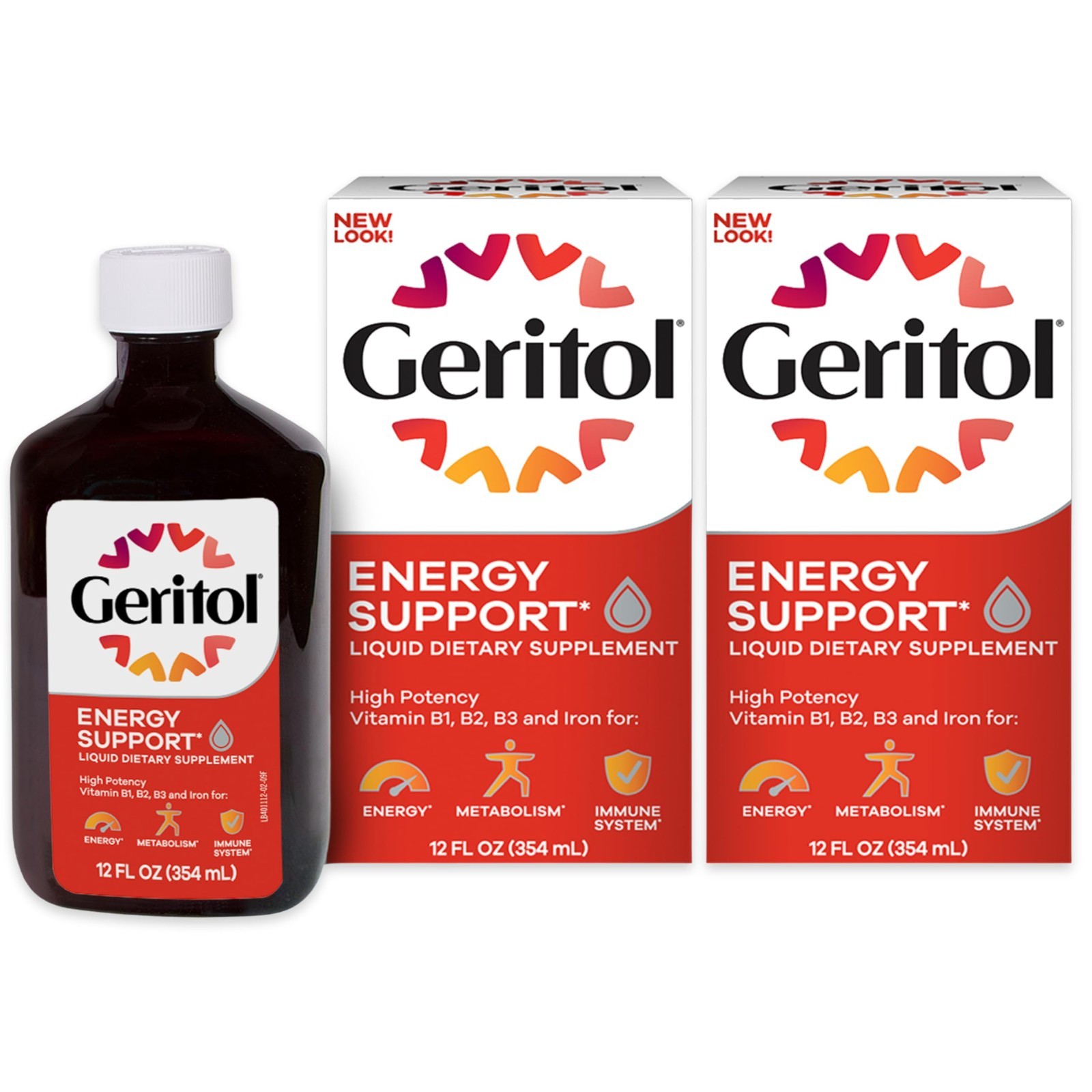 Liquid Energy Support Supplement – Iron, B-Vitamins & Multi-Vitamins, 12 Oz, 2 P
