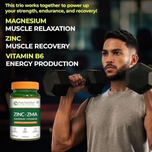 Pure Nutrition Zinc ZMA – 60 Veg Tablets LONG EXPIRY