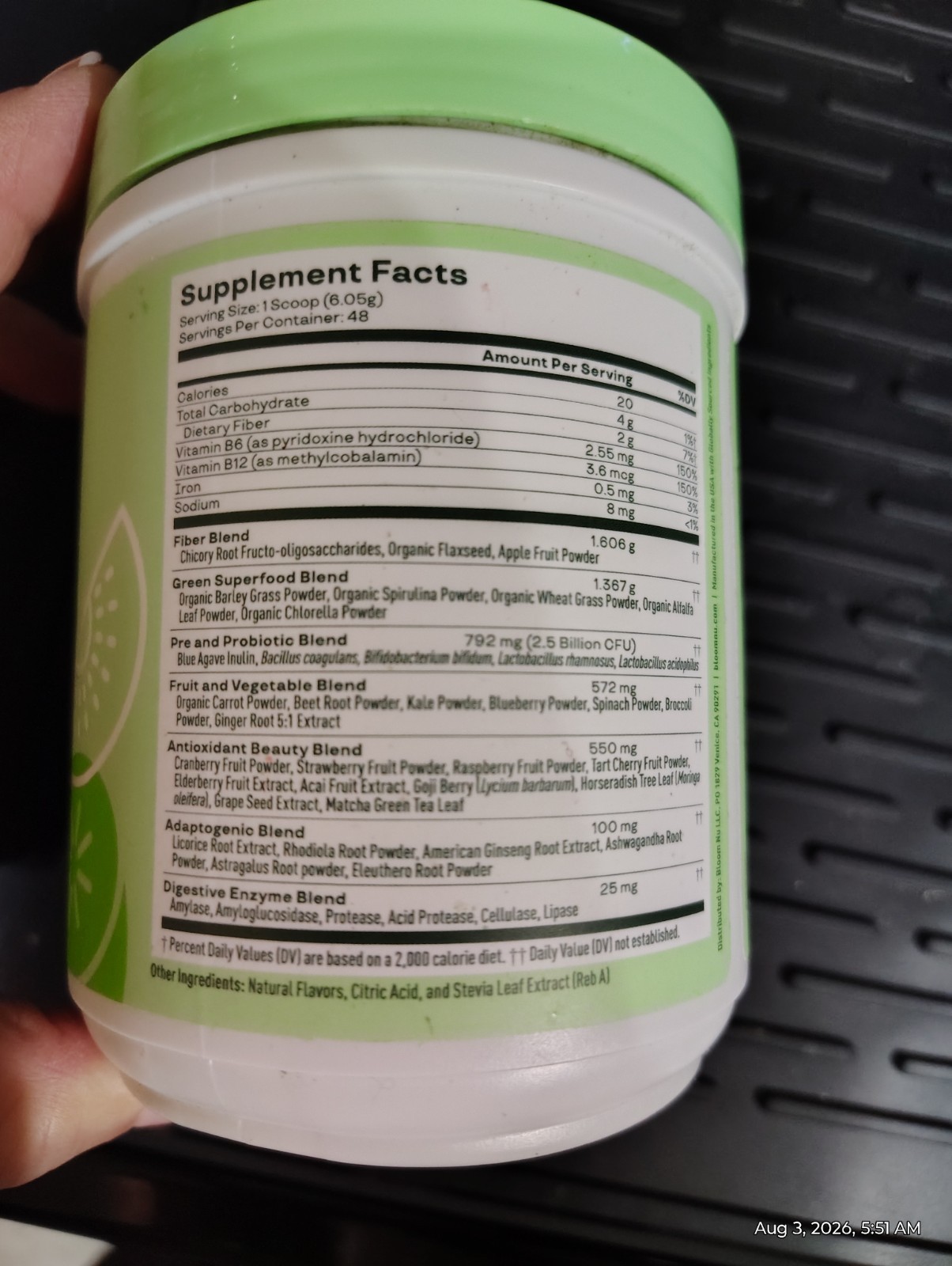 Bloom Greens & Superfoods, Strawberry Kiwi Flavored Powder, 48 Servings