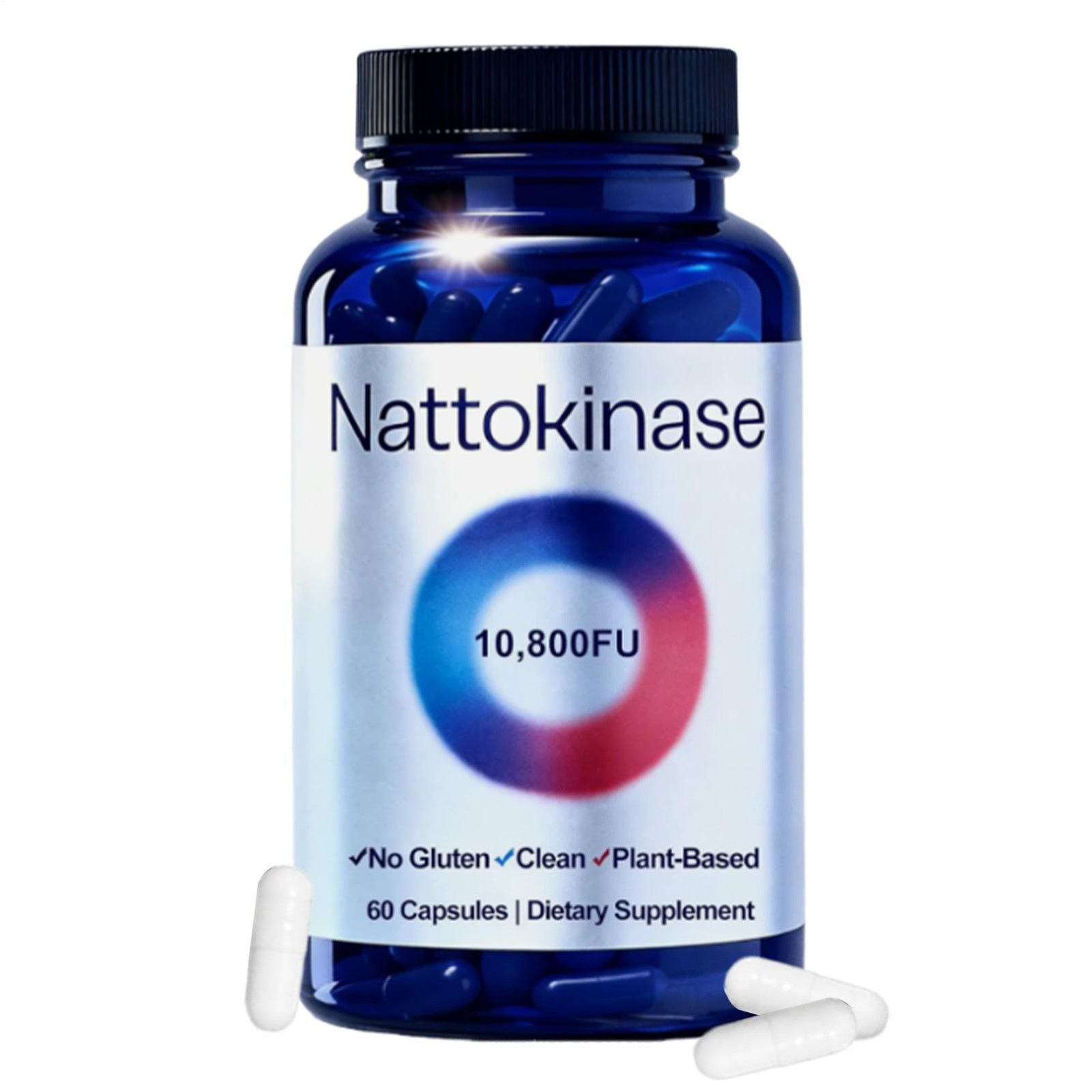 2 Pack Nattokinase Supplement – 10800 FU 60 Capsules Pure & Vegan, Gluten Free