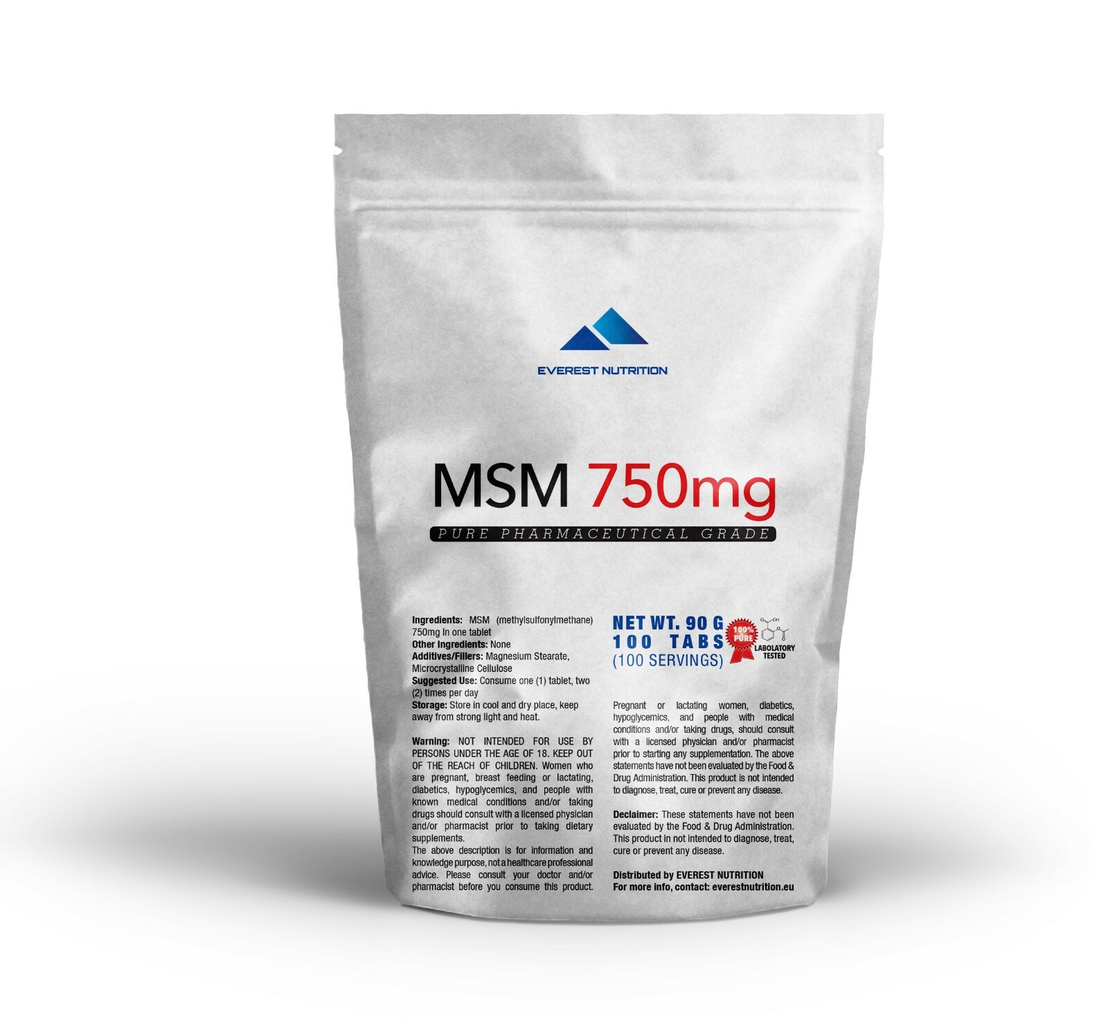 MSM ORGANIC SULFUR TABLETS, JOINT REGENERATION, ANTIOXIDANT, COLLAGEN SYNTHESIS