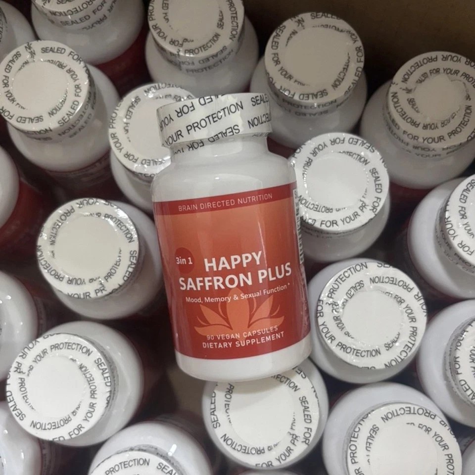 1 PACK Happy Saffron Plus 90 Capsules – Saffron Flower Extract, Curcumin & Zinc