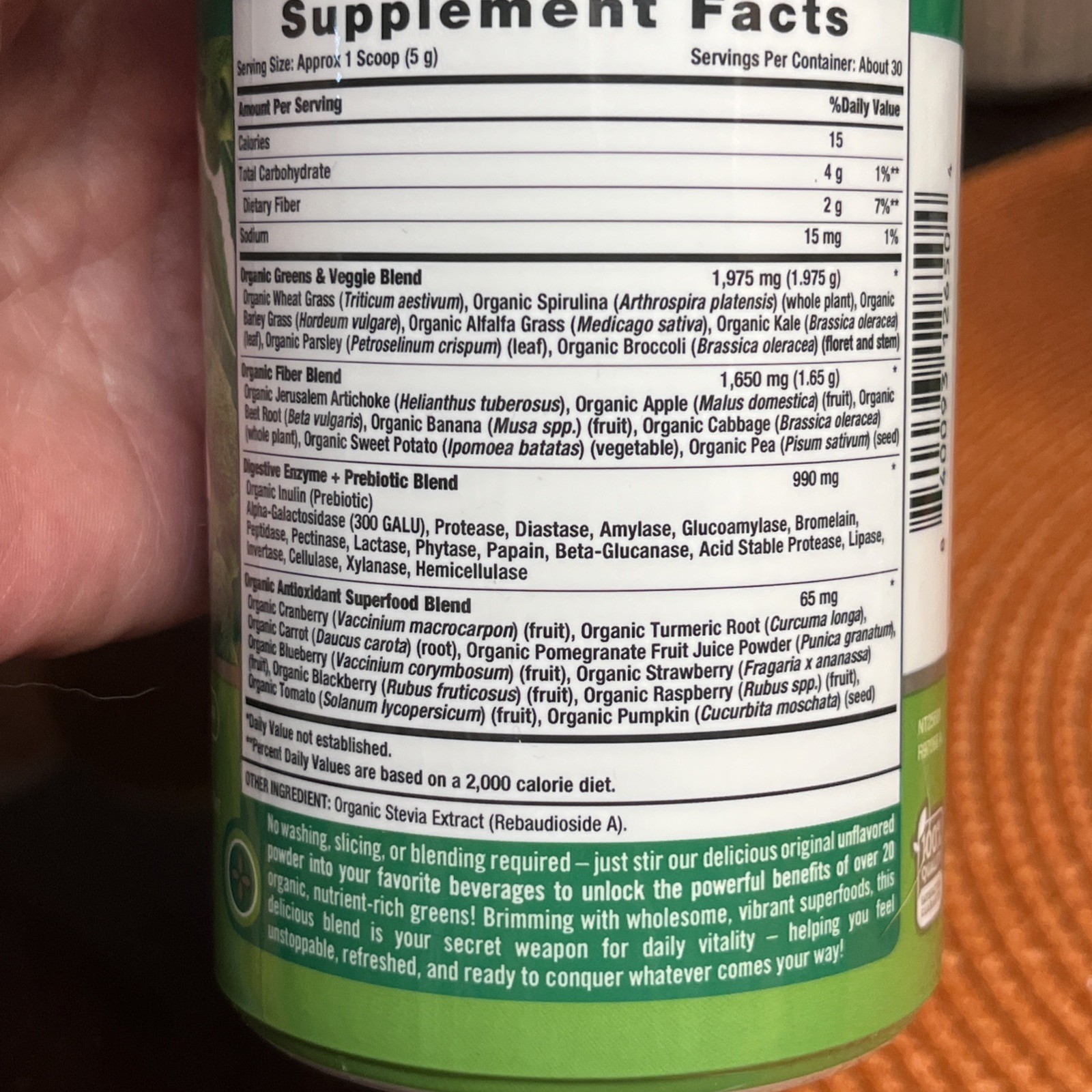 3 Natures Truth Organic Greens+ Powder Vegan Gluten Free~5.29 oz ~20 SUPER FOODS