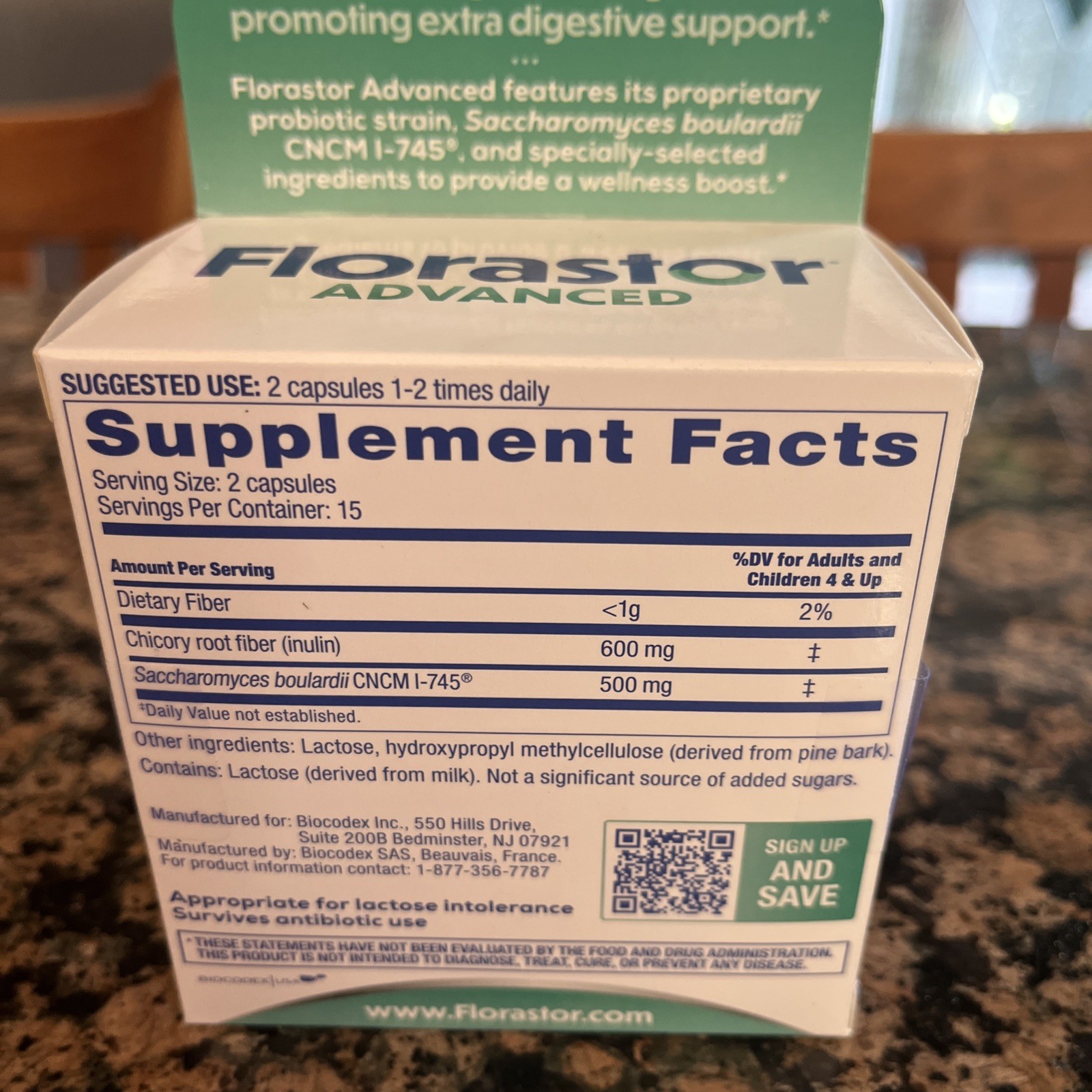 NEW Florastor Advanced Pro + Pre Probiotic and Prebiotic 30caps Exp 9/2027